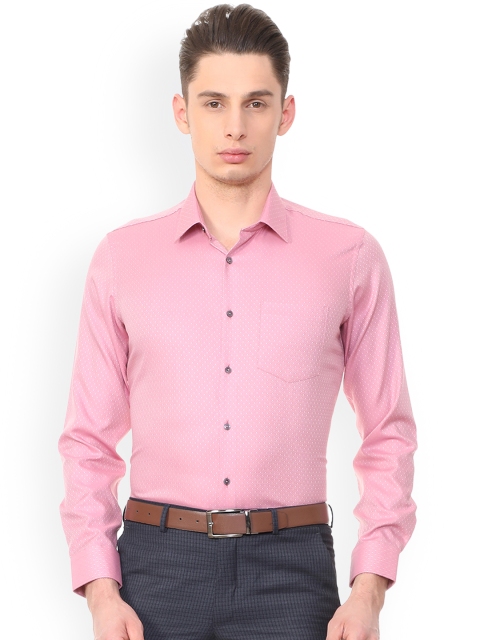 

Van Heusen Men Pink Slim Fit Self Design Formal Shirt