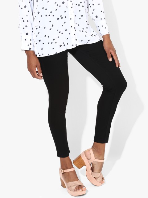 

Black Solid Mid Rise Skinny Fit Jeans