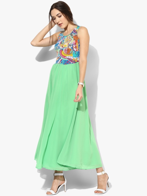 

Biba Women Green Printed Maxi Dress