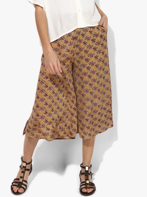 

Splash Women Mustard Brown Regular Fit Printed Culottes