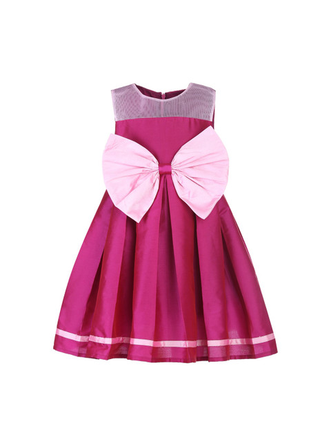 

A Little Fable Girls Purple Massive Bow Attack Wine Dress
