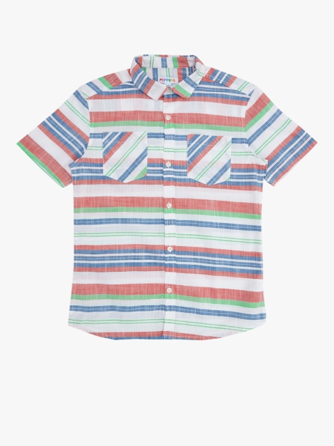 

POPPERS by Pantaloons Boys Multicoloured Regular Fit Striped Casual Shirt, Multi