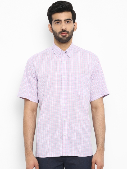 

ColorPlus Men White & Red Regular Fit Checked Casual Shirt