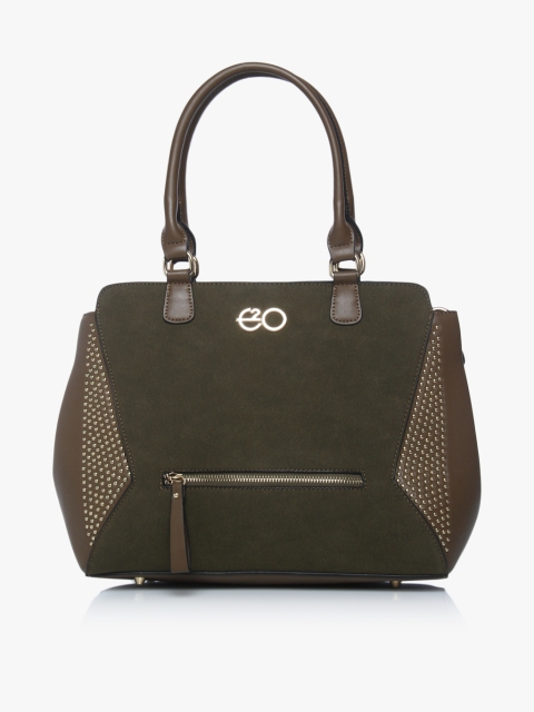 

Olive Embellished Satchel Bag