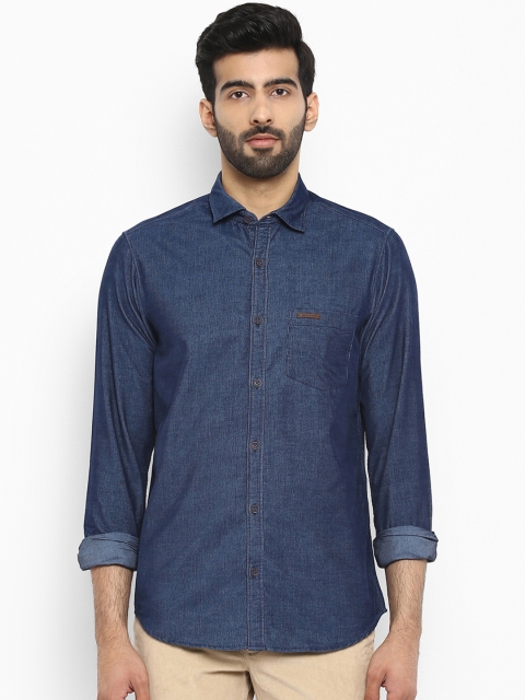 

ColorPlus Men Blue Contemporary Regular Fit Solid Casual Shirt