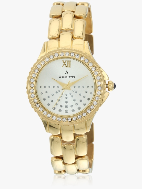 

Av183 Golden/Silver Analog Watch, Gold