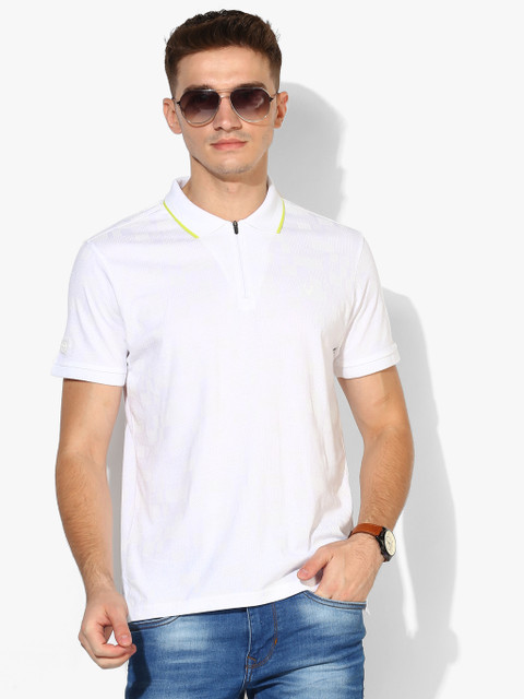

Allen Solly White Self Design Slim Fit T-Shirt