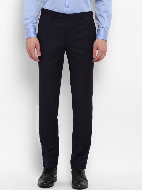 

Park Avenue Men Navy Blue Slim Fit Solid Formal Trousers