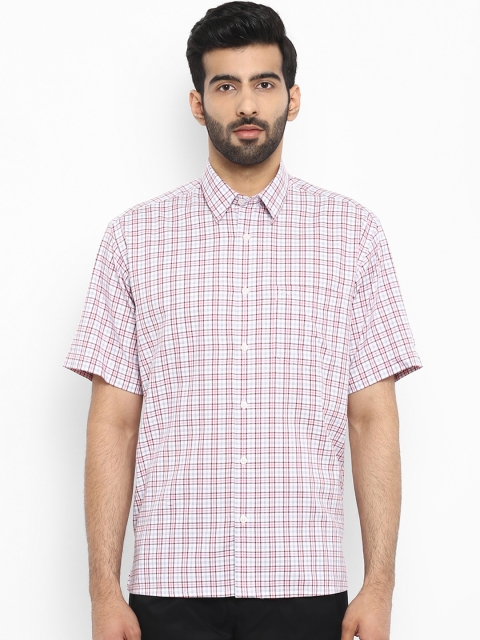 

ColorPlus Men White & Red Regular Fit Checked Casual Shirt