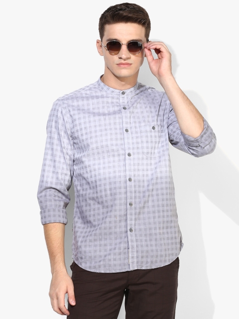 

Grey Checked Slim Fit Casual Shirt