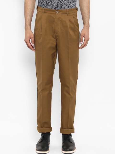 

ColorPlus Men Khaki Slim Fit Solid Regular Trousers