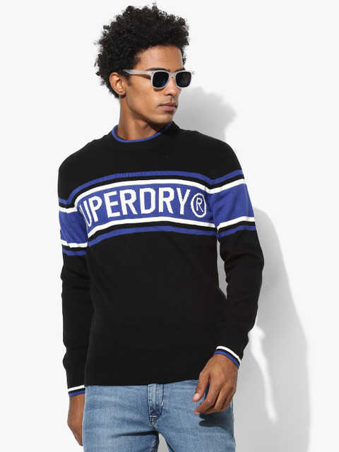 

Black Printed Round Neck Sweater