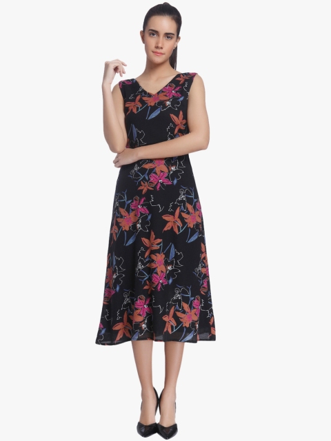 

Vero Moda Women Black Printed A-Line Dress