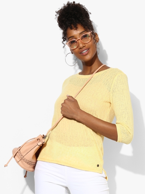 

Yellow Self Design Blouse