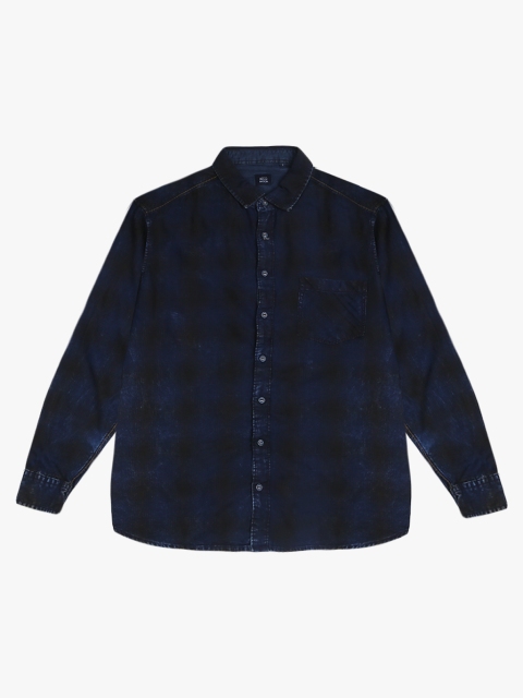 

ALTOMODA by Pantaloons Plus Size Navy Blue Checked Shirt