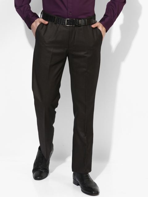 

Dark Grey Solid Slim Fit Formal Trouser