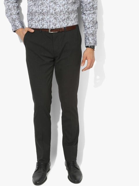 

Charcoal Grey Solid Slim Fit Formal Trouser