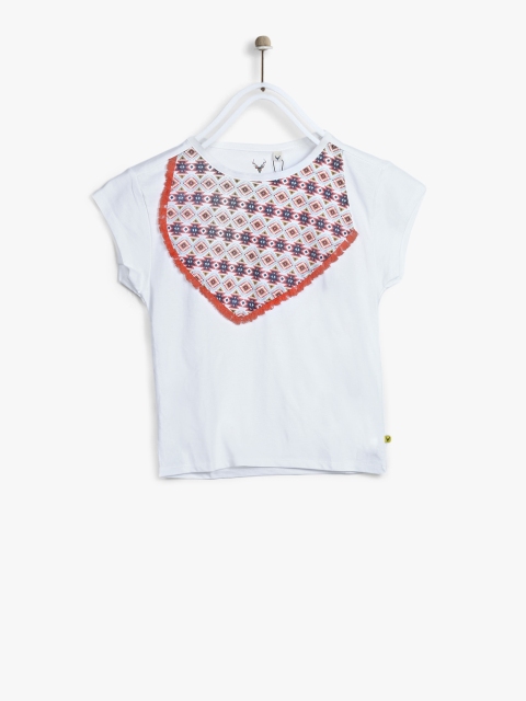 

Allen Solly Junior Girls White Printed Casual Top