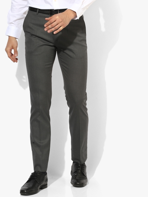 

Dark Grey Solid Regular Fit Formal Trouser
