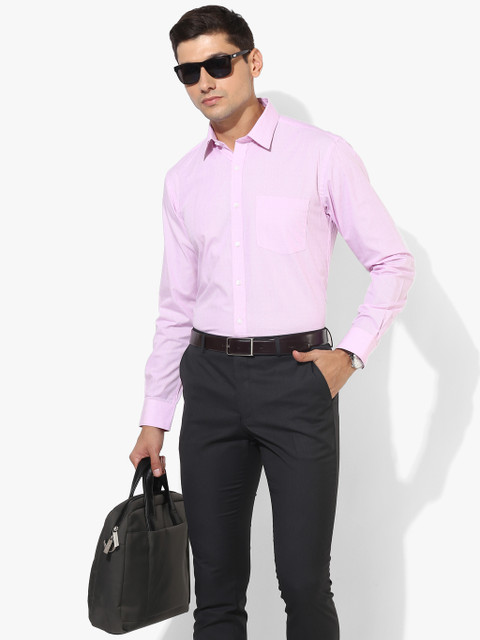 

Pink Checked Slim Fit Formal Shirt