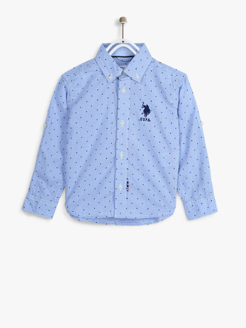 

U.S. Polo Assn. Boys Blue Checked Casual Shirt