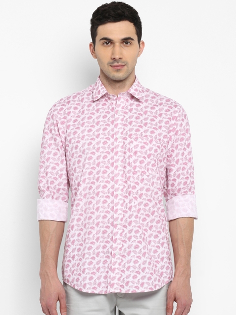 

ColorPlus Men Pink & White Tailored Fit Printed Casual Shirt
