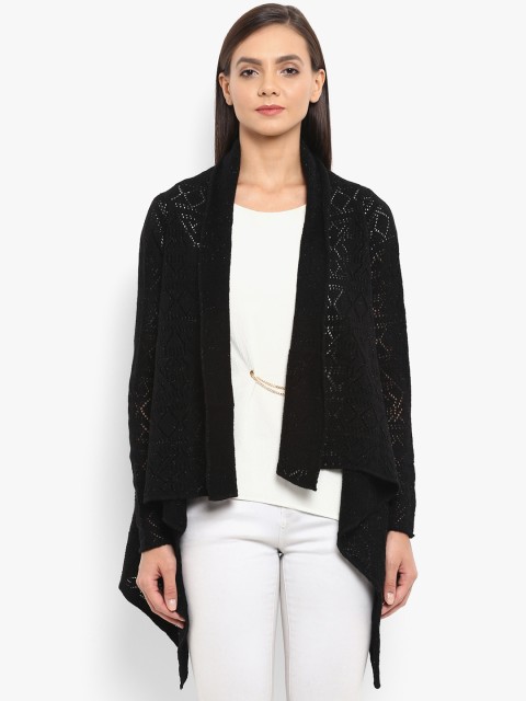 

Park Avenue Women Black Self Design Front-Open