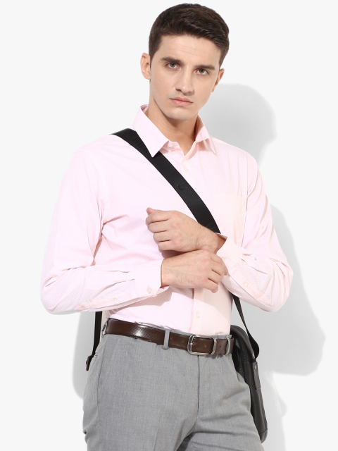 

Pink Self Design Slim Fit Formal Shirt