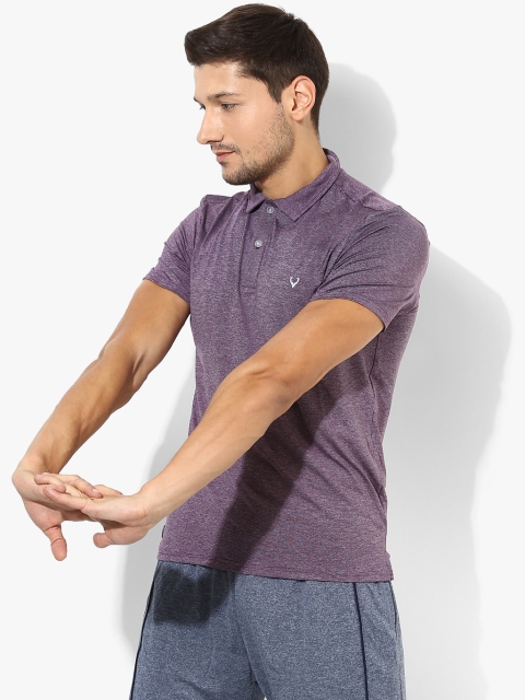 

Purple Self Design Regular Fit Polo T-Shirt
