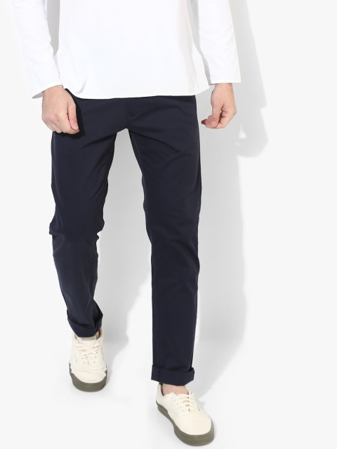 

Peter England Casuals Men Navy Blue Slim Fit Solid Chinos