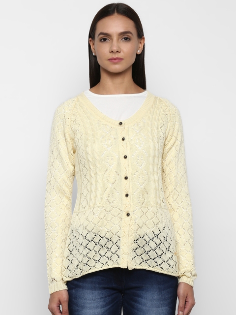 

Park Avenue Women Cream-Coloured Self Design Pullover