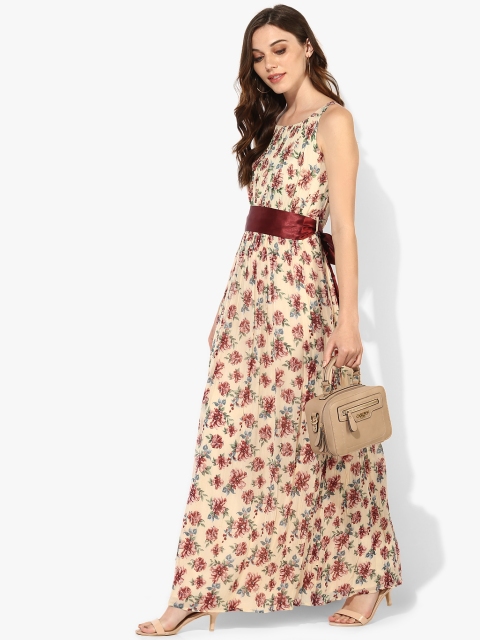 

Peach Coloured Printed Maxi Dress