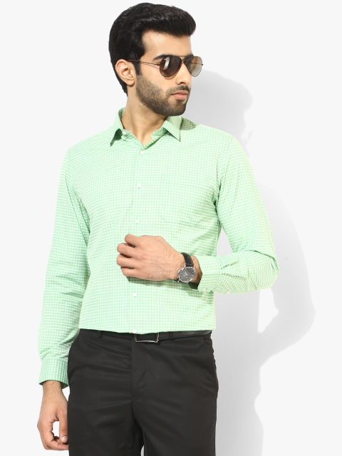 

Green Checked Regular Fit Casual Shirt