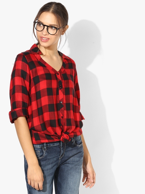

Qurvii Plus Size Red Checked Shirt