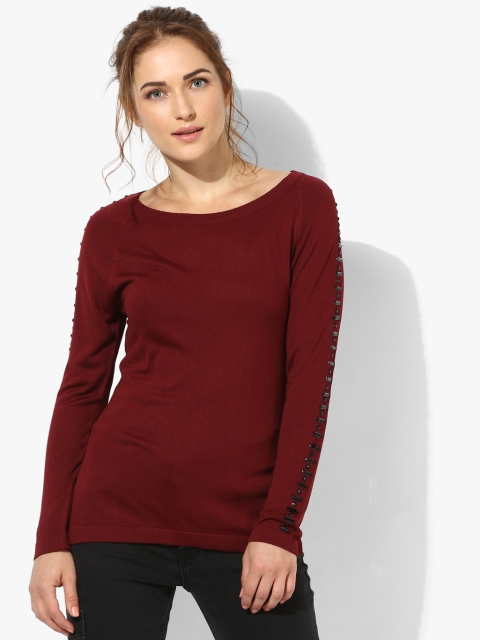 

Maroon Embellished Blouse