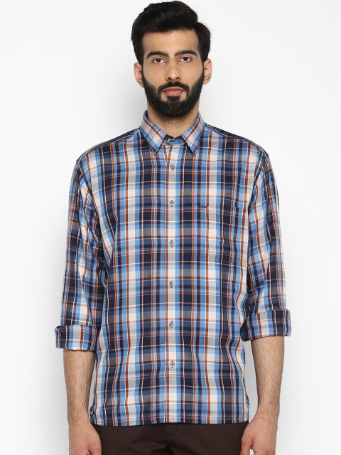 

ColorPlus Men Blue Regular Fit Checked Casual Shirt