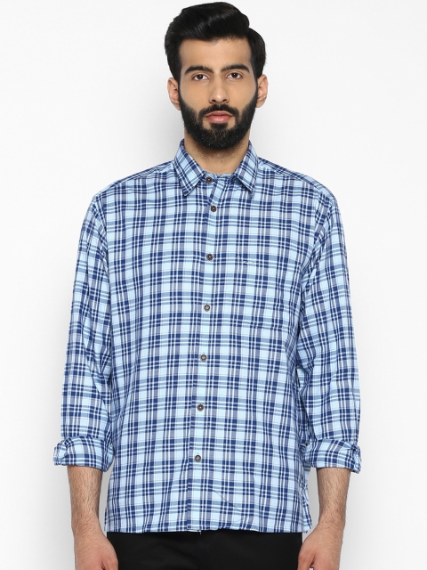 

ColorPlus Men Blue Regular Fit Checked Casual Shirt