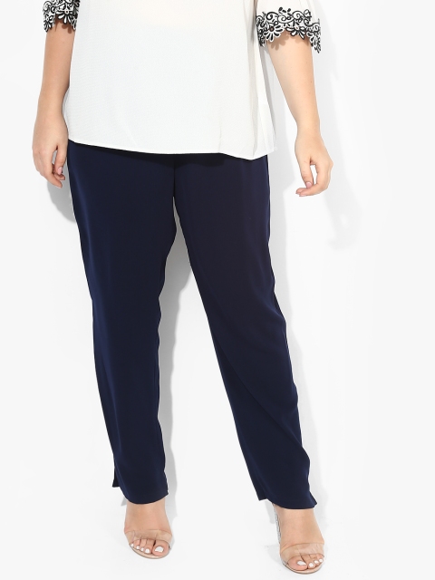 

Navy Blue Solid Slim Fit Chinos