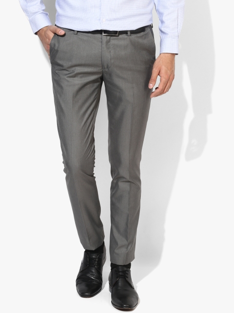 

Grey Solid Formal Trousers