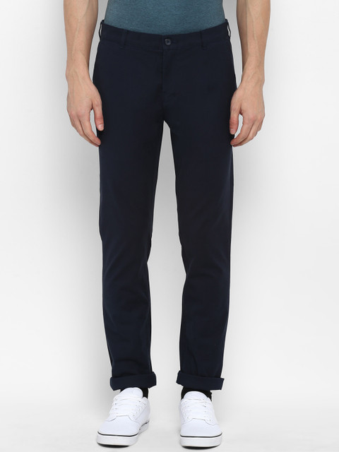 

ColorPlus Men Navy Blue Regular Fit Solid Regular Trousers