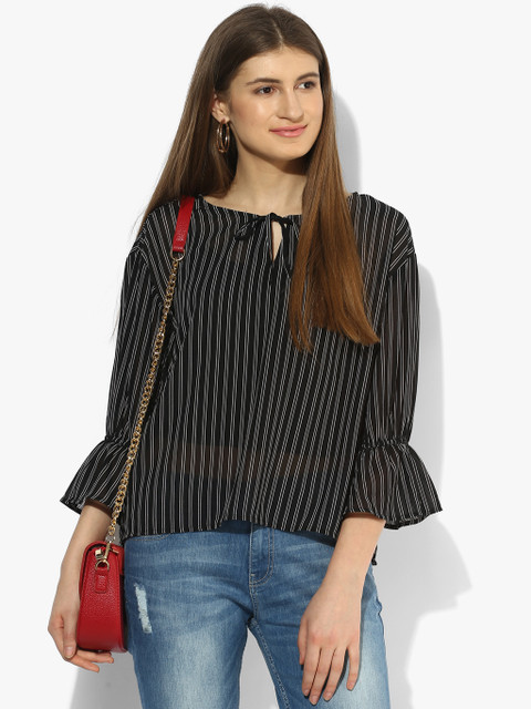 

Black Striped Blouse With Lining