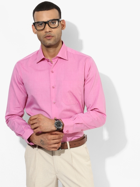 

Pink Solid Slim Fit Formal Shirt