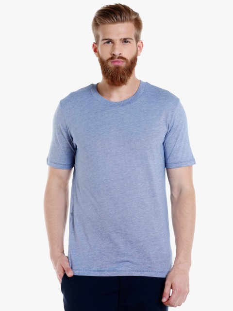 

Blue Solid Round Neck T-Shirt