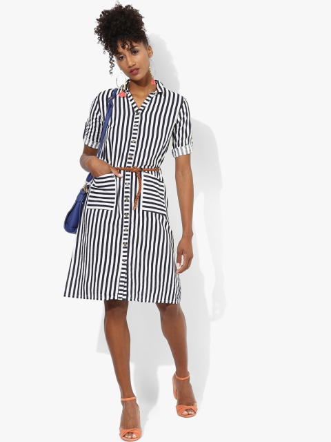 

Deal Jeans Women Navy Blue Striped Shirt Dress