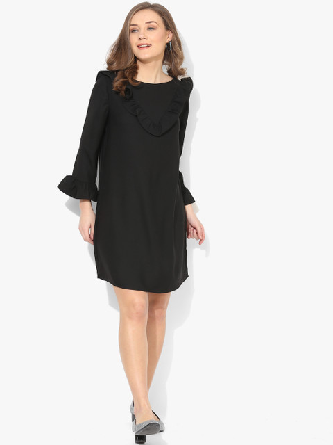 

Black Coloured Solid Shift Dress