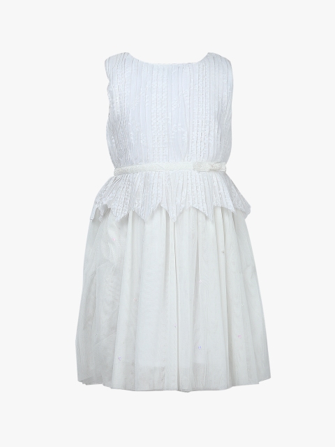 

White Solid Casual Dress