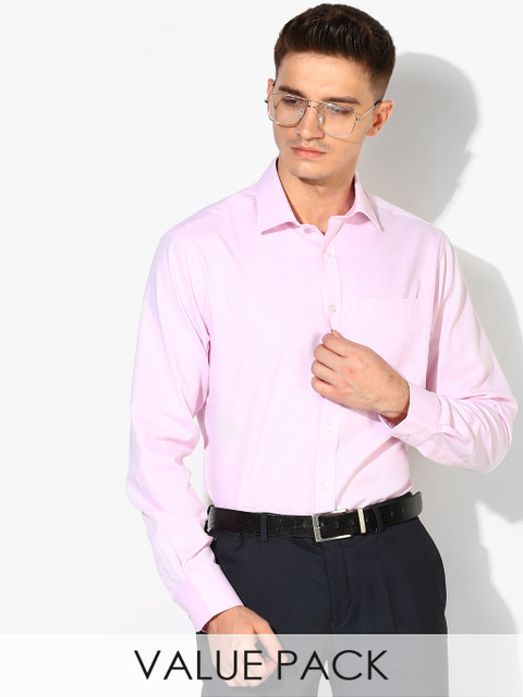 

Pack Of 2 Multicoloured Solid Regular Fit Formal Shirts, Multi