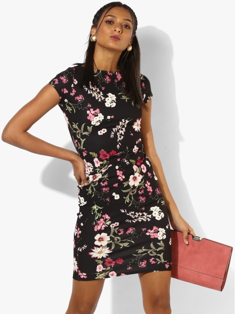 

Black Coloured Printed Bodycon Dress