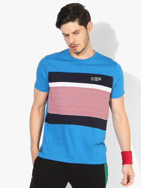 

Blue Striped Regular Fit Round Neck T-Shirt