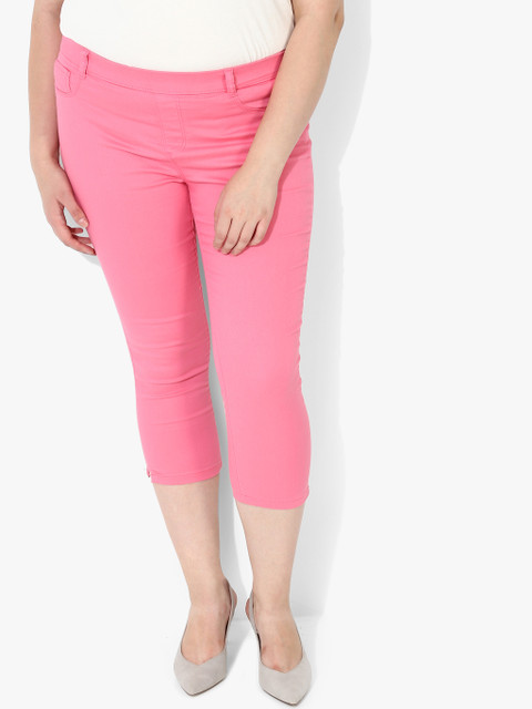 

Pink Solid Mid Rise Skinny Fit Jeans